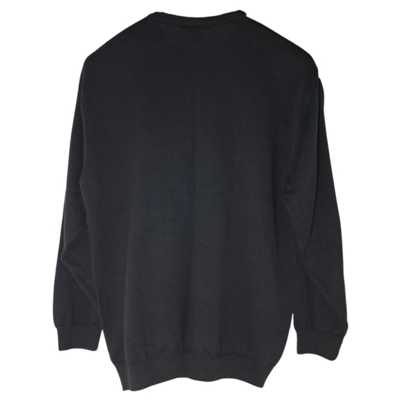 Lacoste Men’s XXL Argyle Crewneck Sweater Black Green Cotton Pullover - Picture 9 of 10